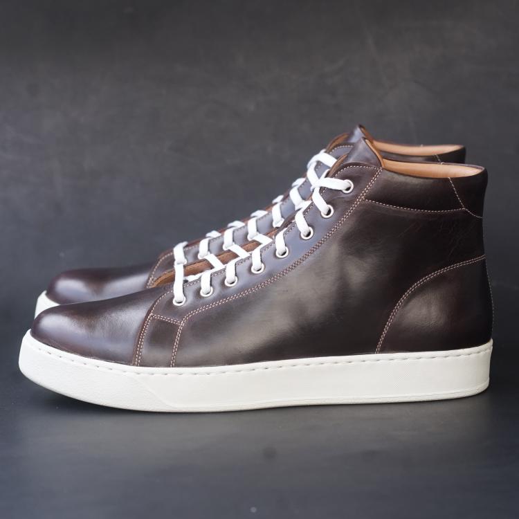 Songo High Top Rubber Sole Sneakers with Pull Up Leather